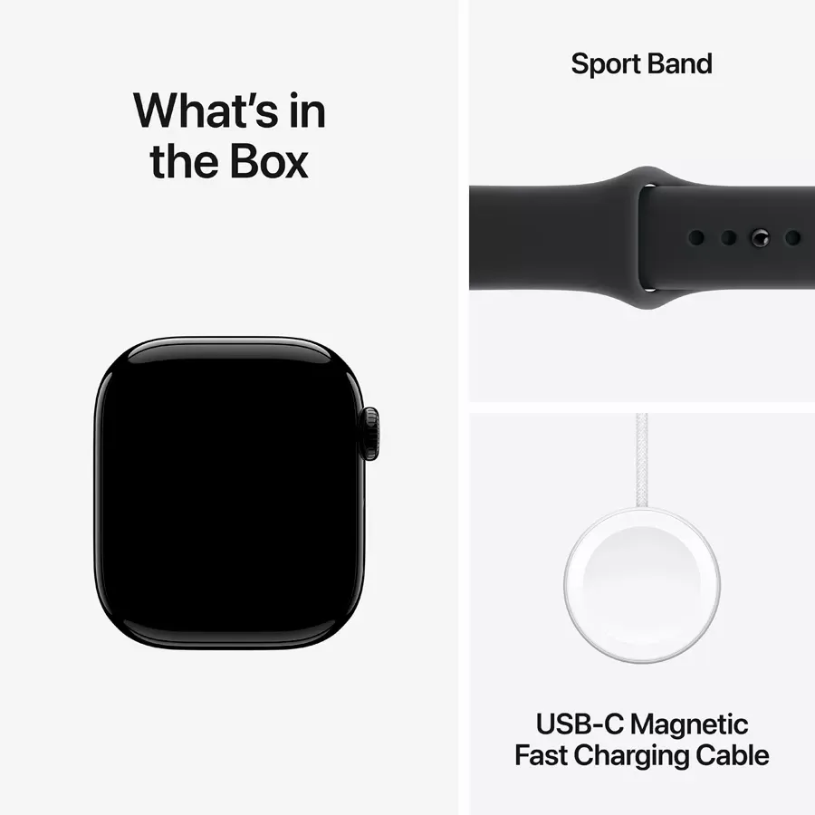 Apple Watch Series 11 GPS 46mm Jet Black Aluminium Case With Black Sport Band MEUX4 M/L