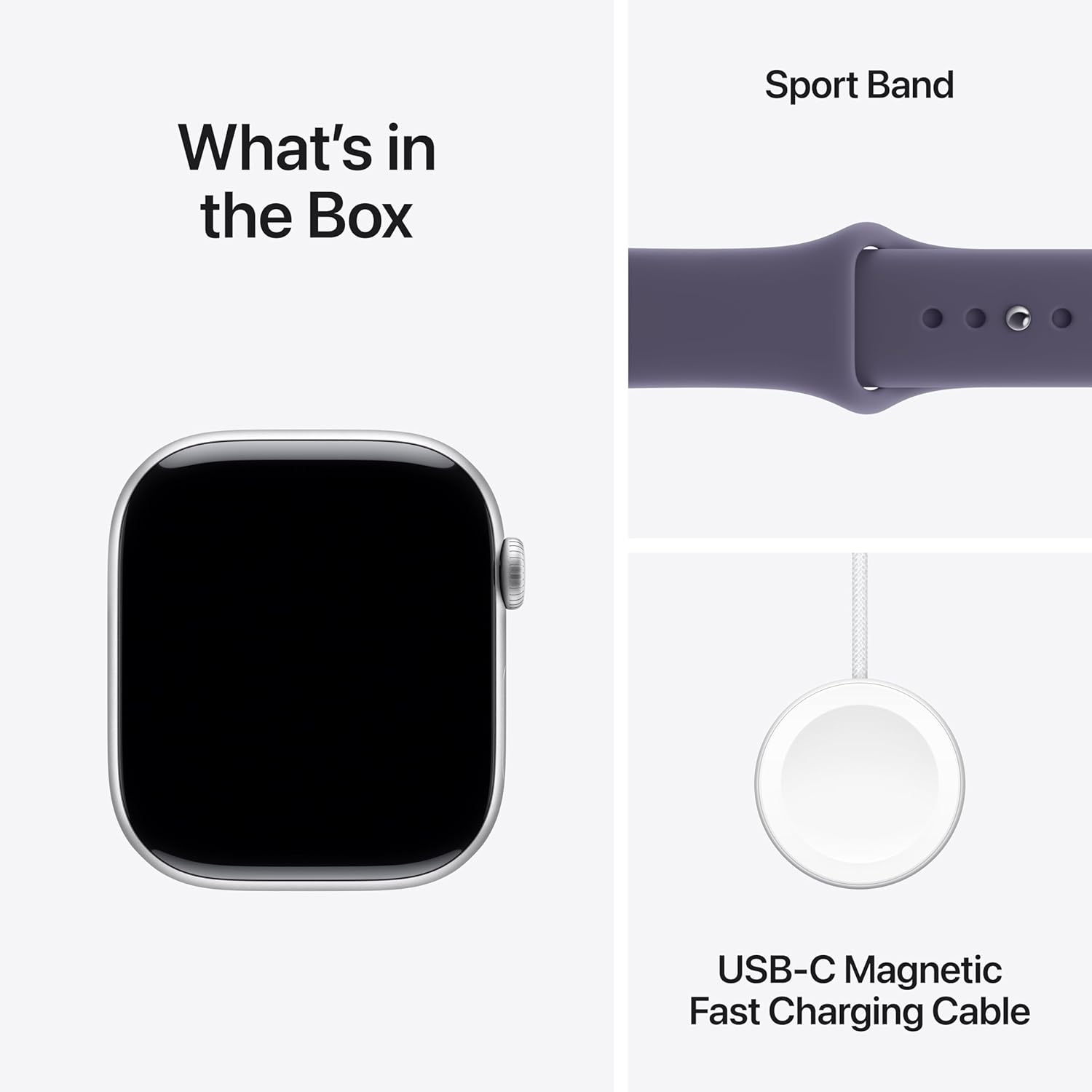 Apple Watch Series 11 GPS 46mm Silver Aluminium Case With Purple Fog Sport Band MEVA4 M/L