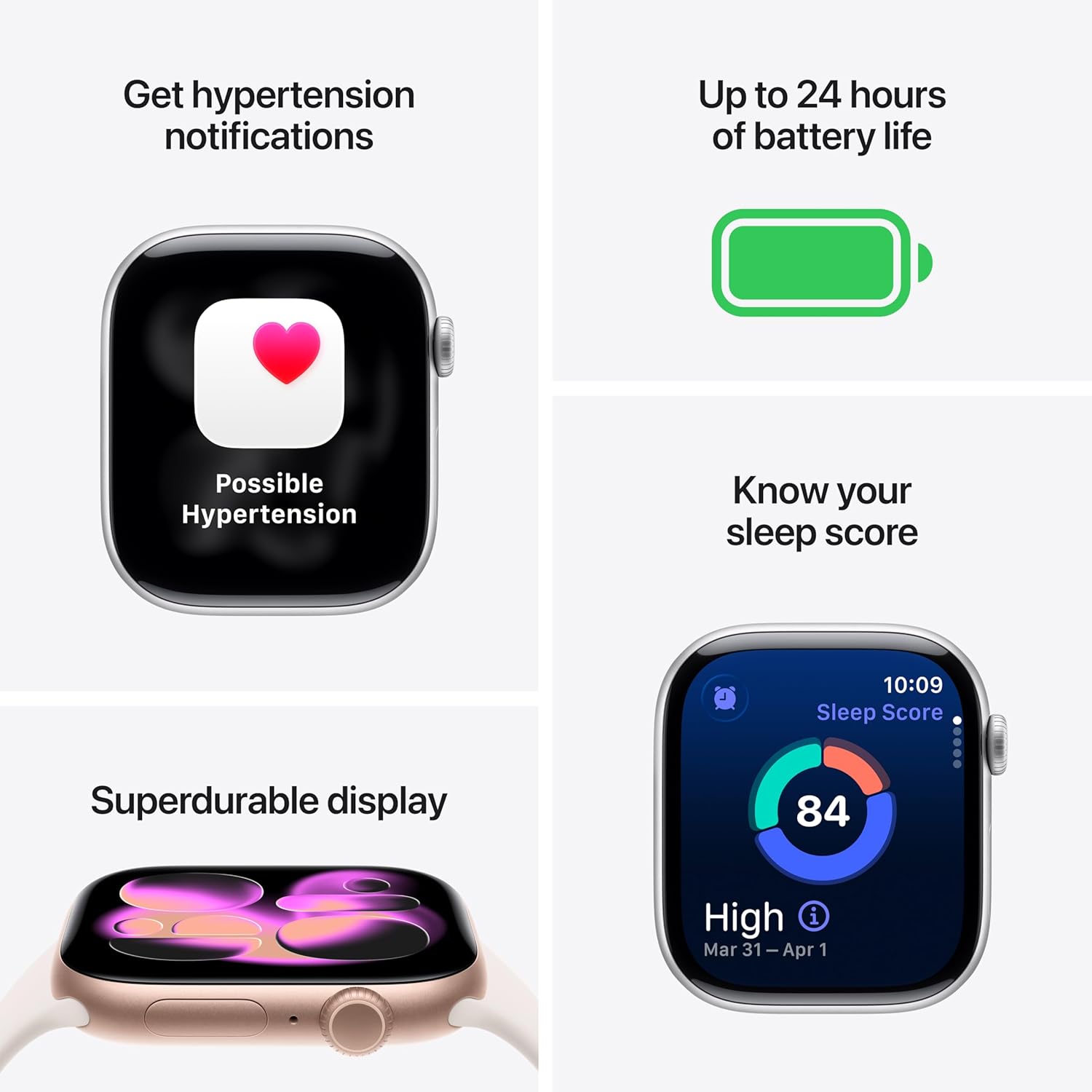 Apple Watch Series 11 GPS 46mm Silver Aluminium Case With Purple Fog Sport Band MEVA4 M/L