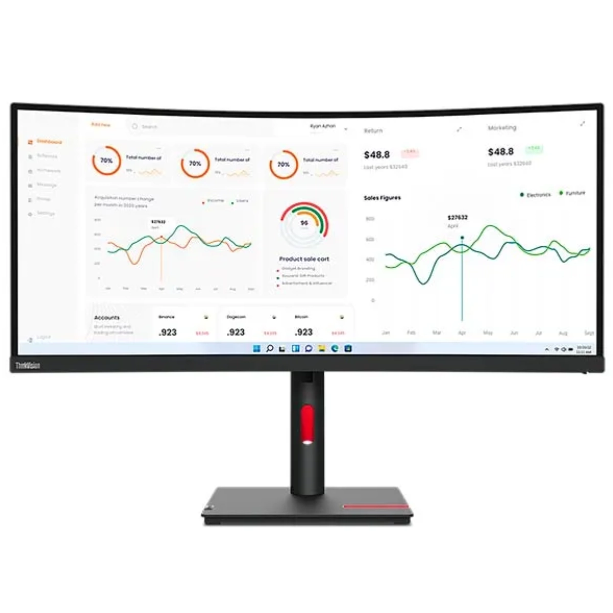 Монитор Lenovo ThinkVision T34w-30 (63D4GAT1UK)