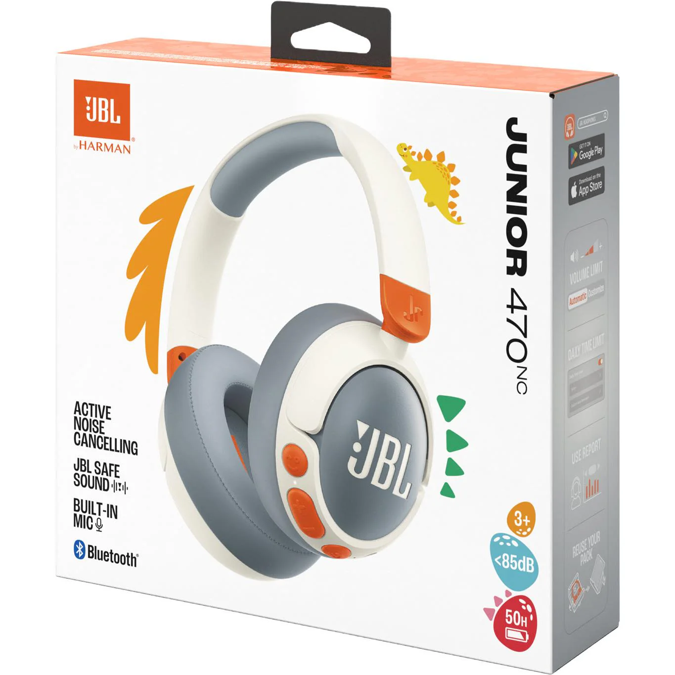 سماعات أطفال لاسلكية JBL Jr 470NC باللون الأبيض