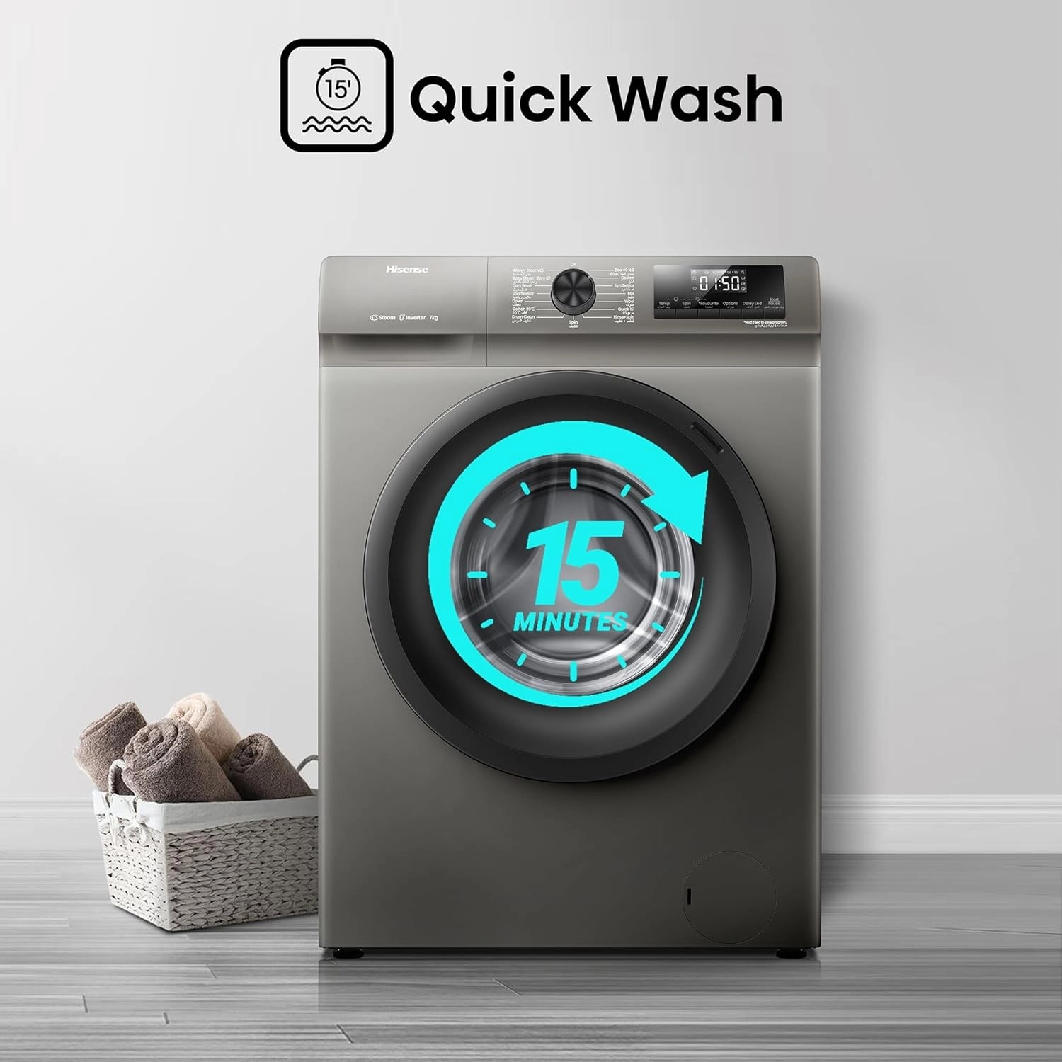 Hisense Front Load Washing Machine 7 كغ (WFQP7012JT)
