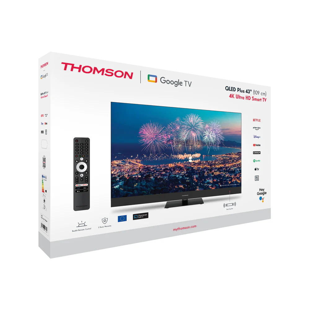 تلفزيون Thomson 43 بوصة QLED Plus مع مكبرات صوت أمامية