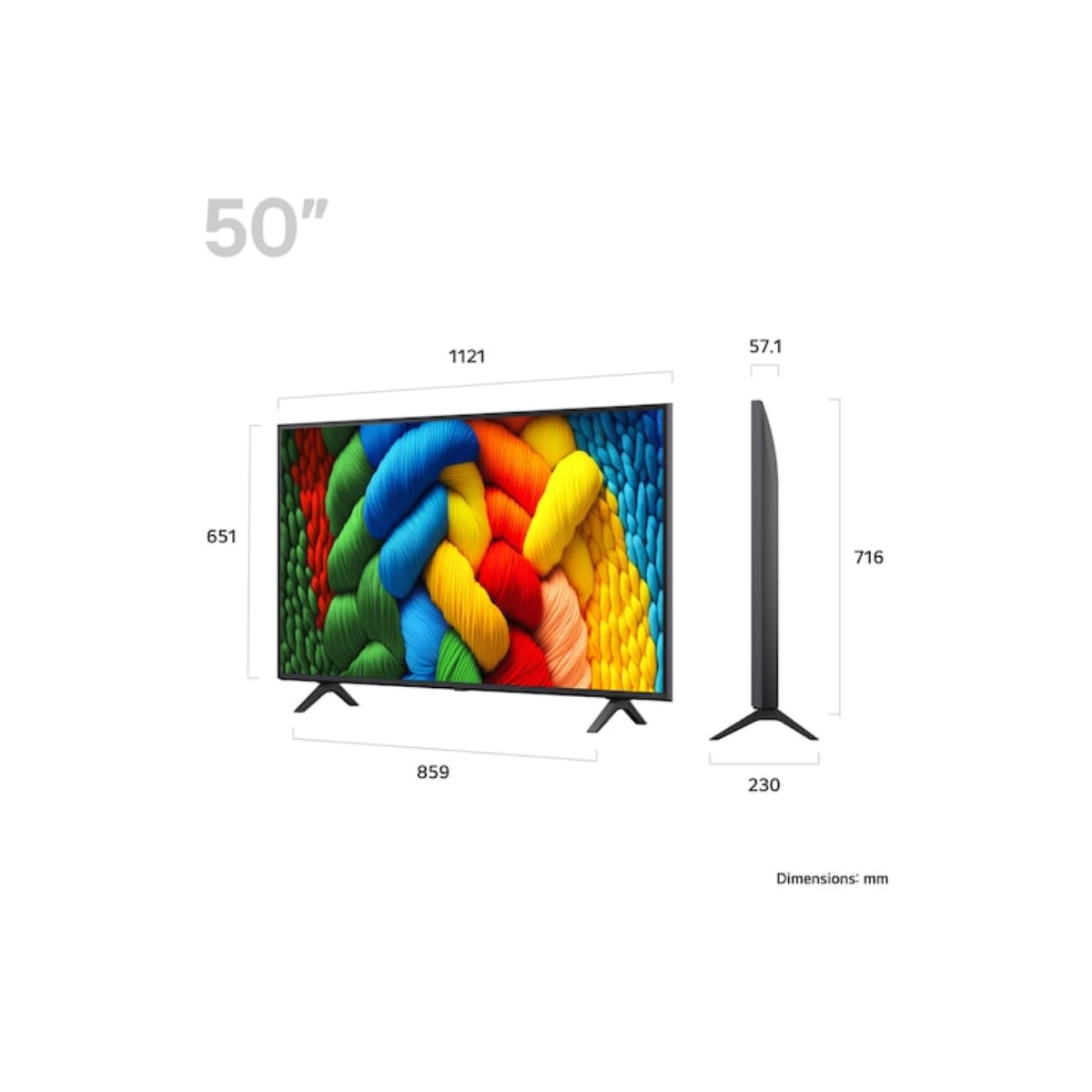 Смарт-телевизор LG 50 дюймов NanoCell 4K 50NANO80A6B