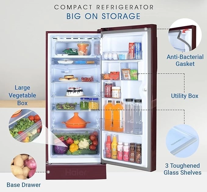 Gratus Direct Cool Single Door Refrigerator Red Opal (GDCR276RHI)