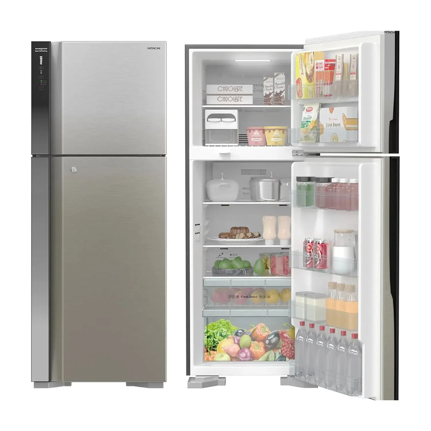 Hitachi French Door Refrigerator 655L Black Stainless (RV655PUK0K4PSV)