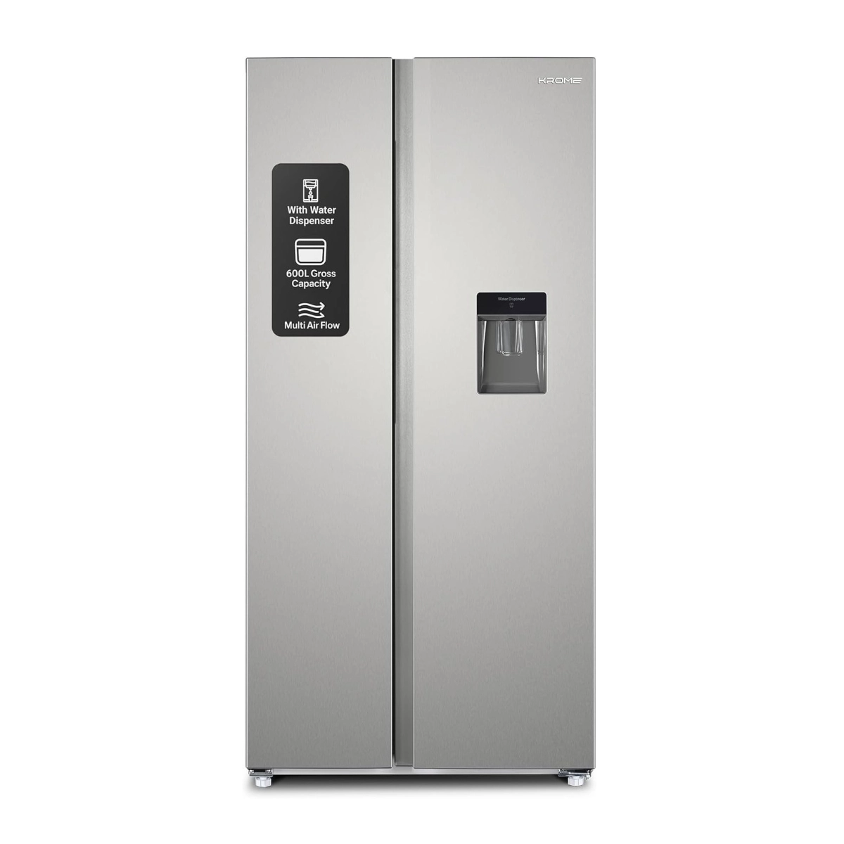 ثلاجة Krome Side-by-Side سعة 600L (KR-SBS600WM)