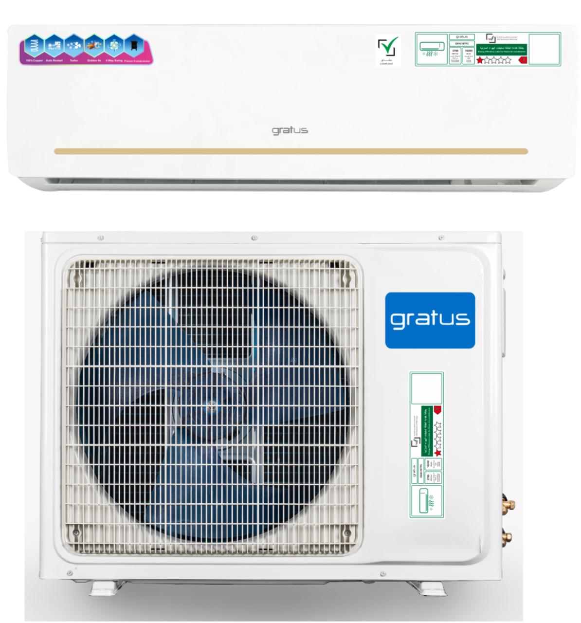 Gratus 18000 BTU Air Conditioner R410a GSAC18TPC