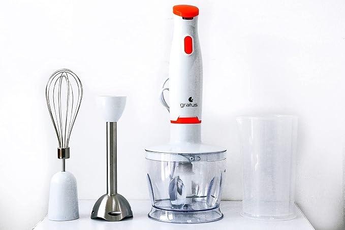 Gratus 4-in-1 Hand Blender 1500W with Chopper & Whisk (GHB24S41000)