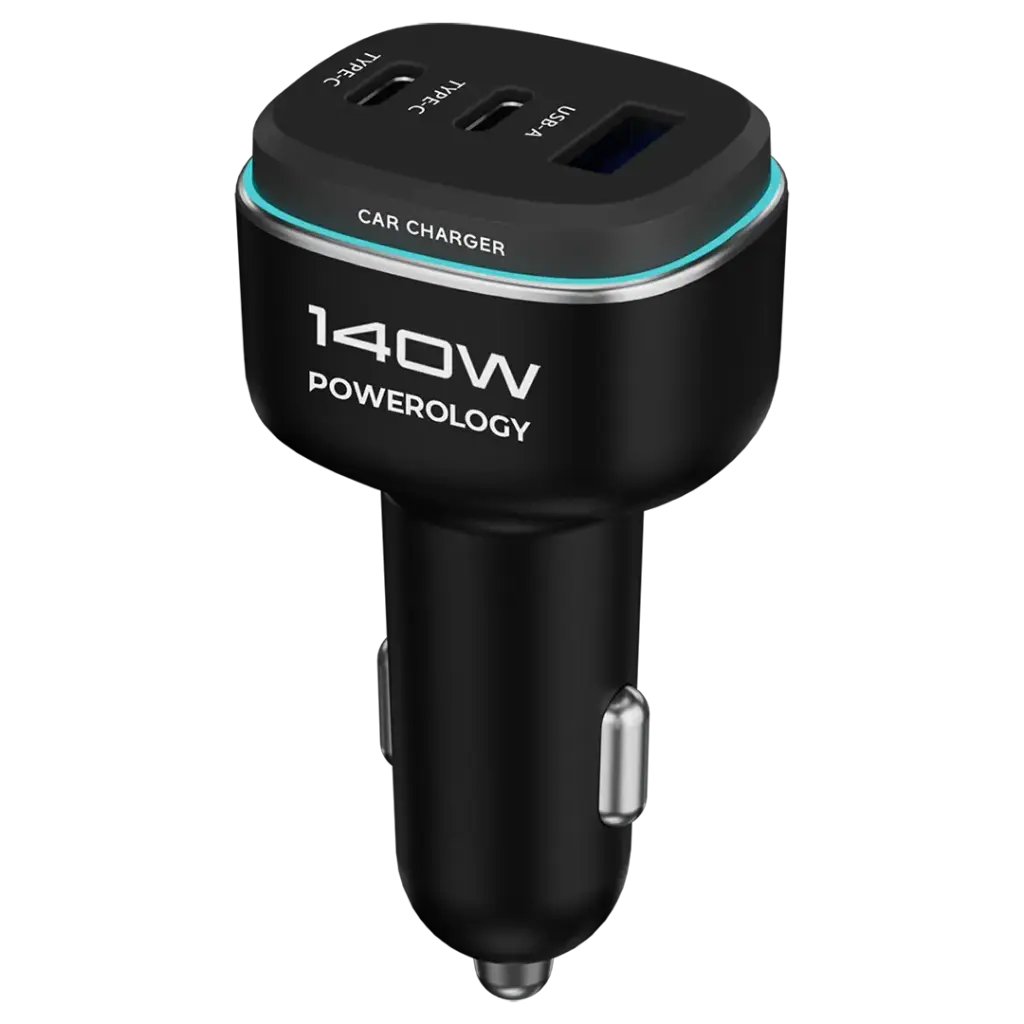شاحن سيارة Powerology 140W Triple-Port Type-C