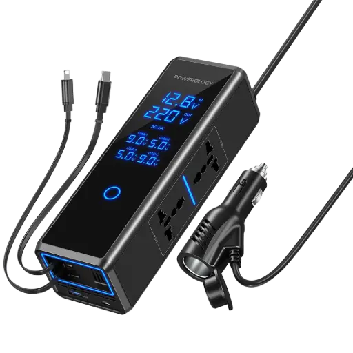 محول طاقة سيارة Powerology 300W x2 AC Socket