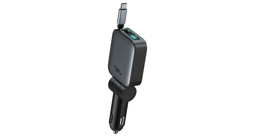 شاحن سيارة Green Lion Retractable 72W PD 45W