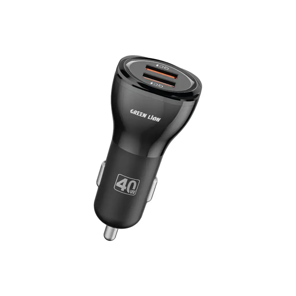 شاحن سيارة Green Lion Dual QC3.0 40W USB-A to USB-C 1M