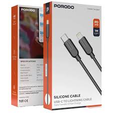 Porodo كابل سيليكون USB-C إلى Lightning بقدرة 27W