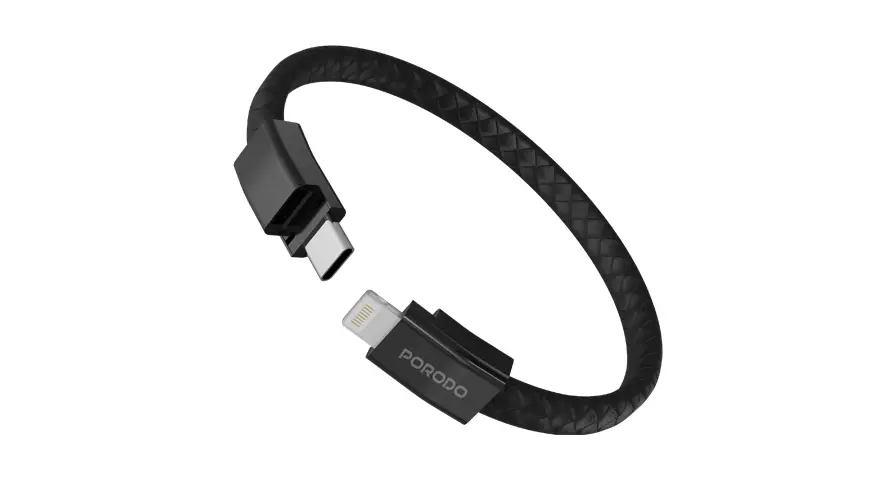 Porodo كابل سوار USB-C إلى Lightning مع مشبك مغناطيسي