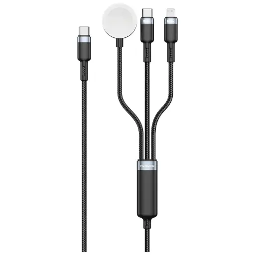 Porodo كابل شحن TrioLink 3 في 1 Type-C Lightning iWatch