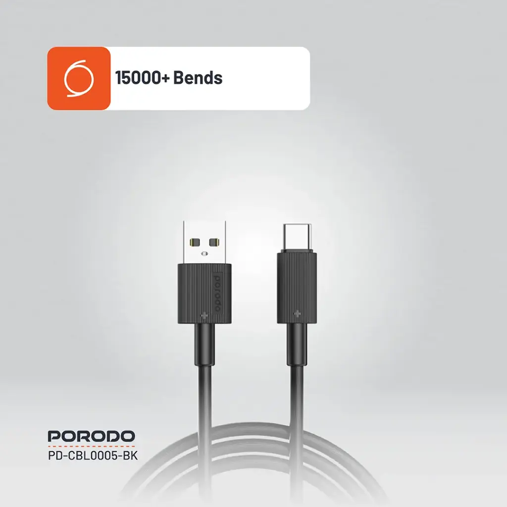 Porodo كابل شحن متين USB-A إلى USB-C