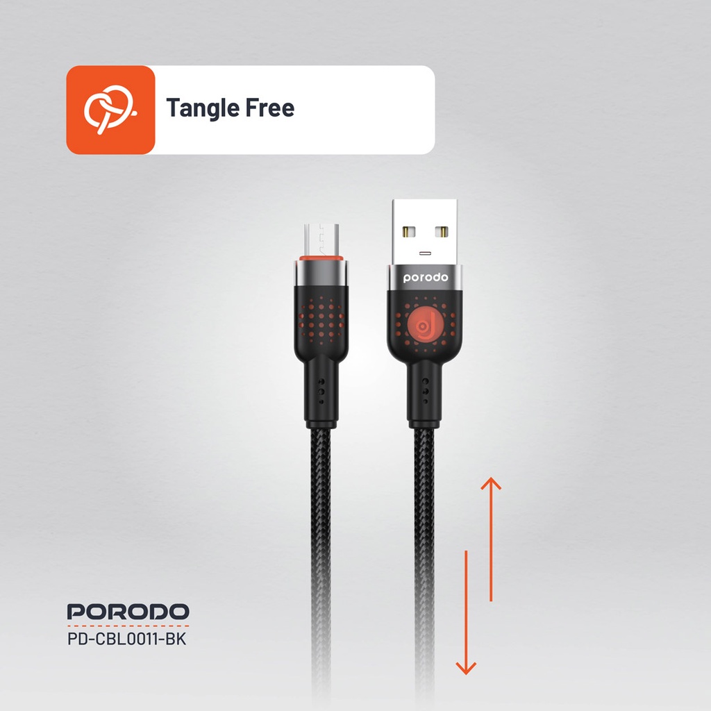 Porodo كابل مضفّر USB-A إلى Micro