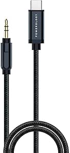 كابل Powerology AUX USB-C صوت مضفر 1.2م