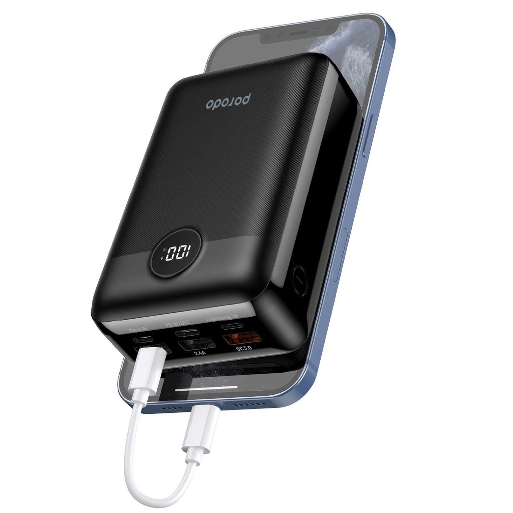 باور بانك Porodo Super Compact سعة 30000mAh مع PD 20W وQC3.0