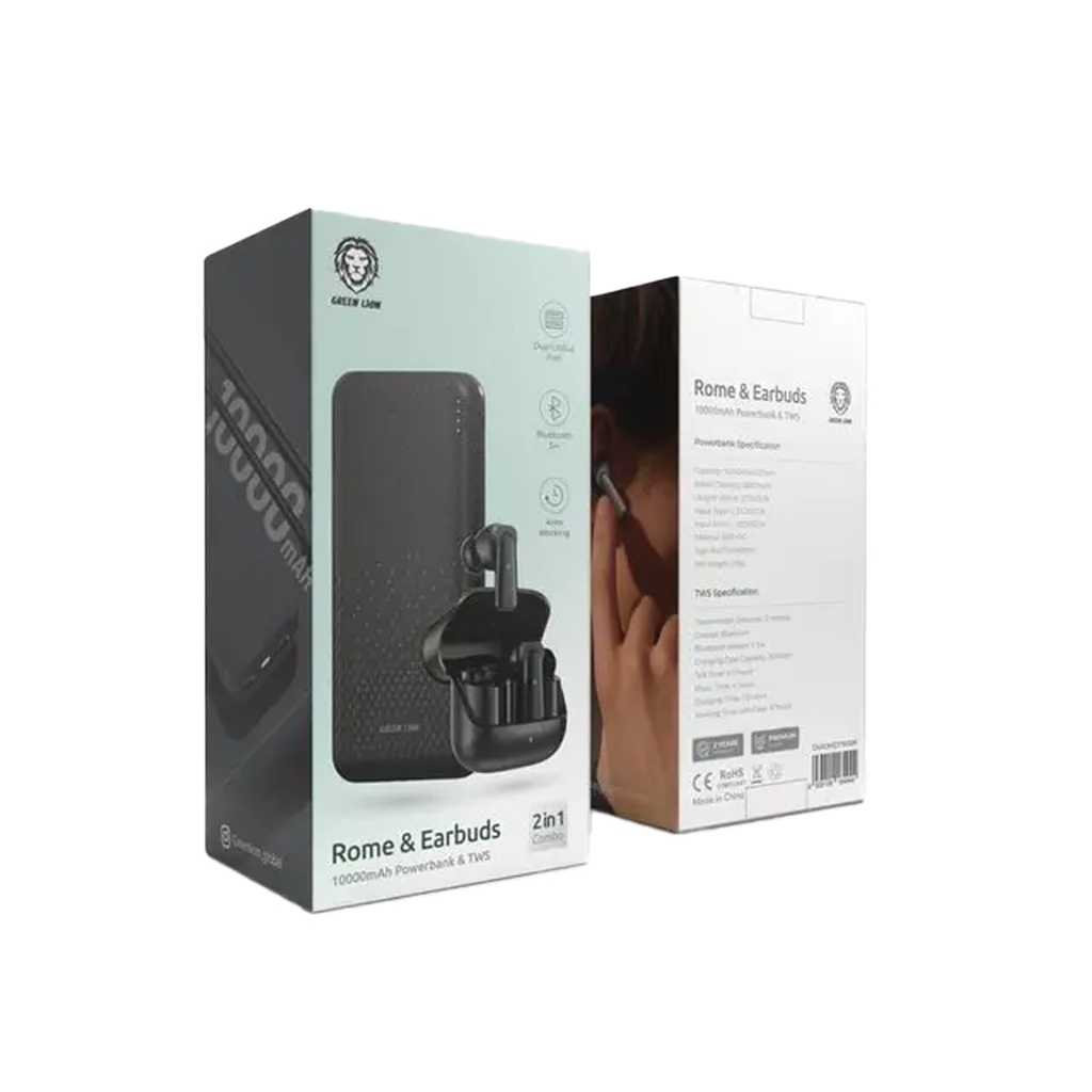 Green Lion Rome Power Bank & Earbuds
