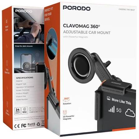 Porodo Clavomag 360° Регулируемый Автомобильный Держатель