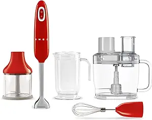 Smeg Hand Blender with Accessories Red (HBF03RDUK)