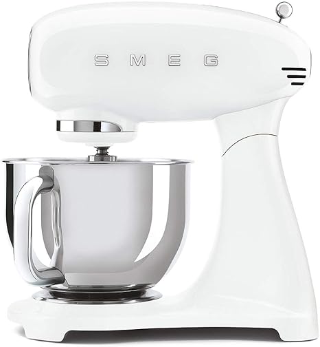Smeg Stand Mixer White with Stainless Steel Bowl (SMF03WHUK)